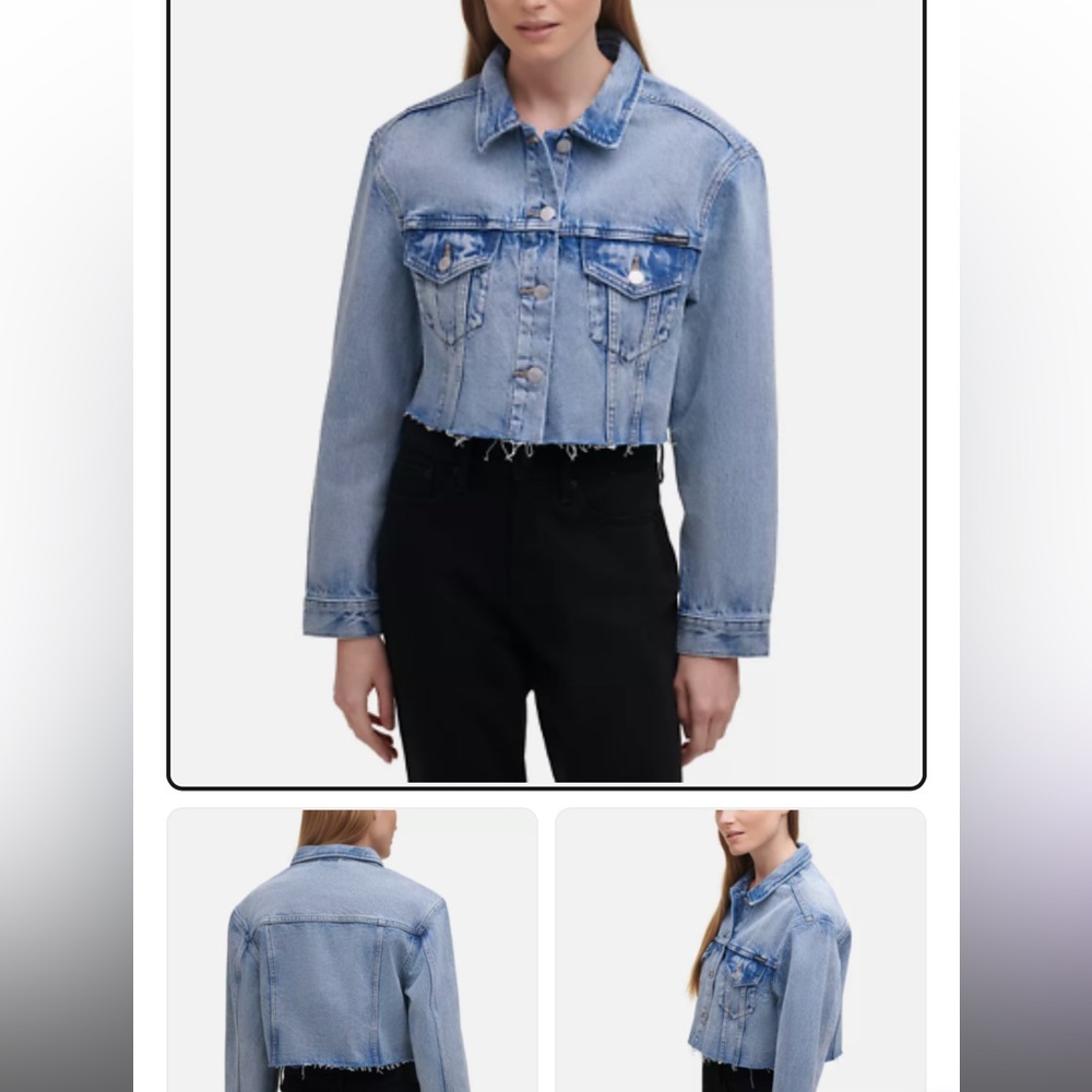 Calvin Klein Jeans Light Blue cropped Denim Jacket